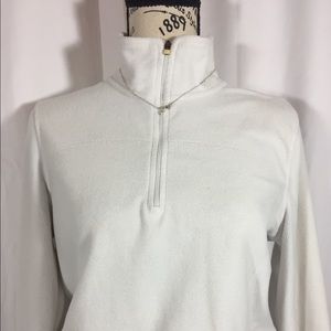 White quarter zip sweater
